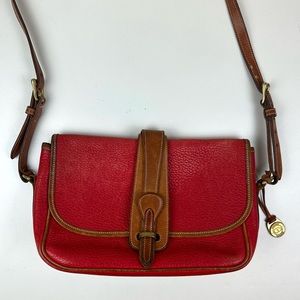 DISTRESSED VTG 90s Dooney & Bourke Red Equestrian Bag